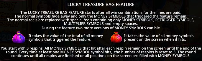 Pirate Gold Deluxe LUCKY TREASURE BAG FEATURE