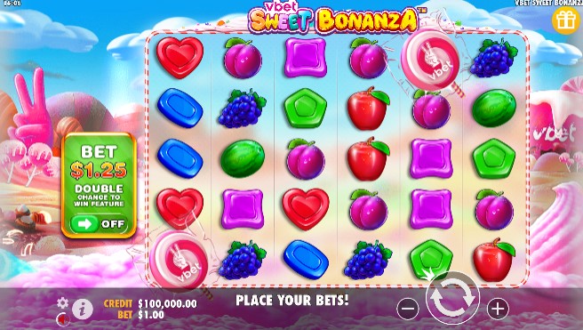 Vbet Sweet Bonanza theme and design